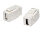 USB 2.0, A-A Coupler, Vertical Type, 180 Degree (KJUBV20AA-WH)